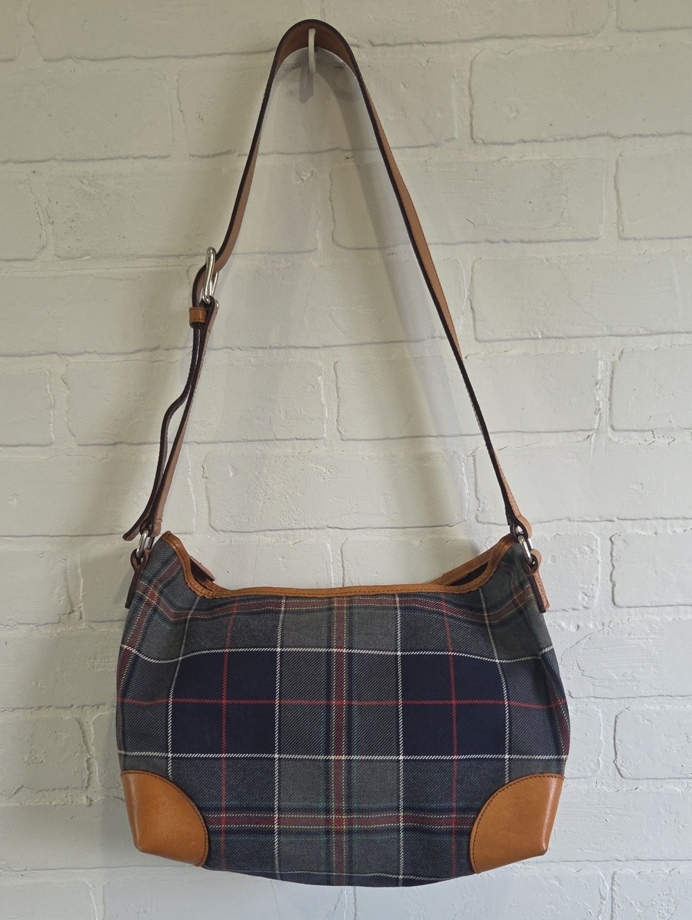 Hudson's Bay Co. Flannel Plaid And Leather Bag